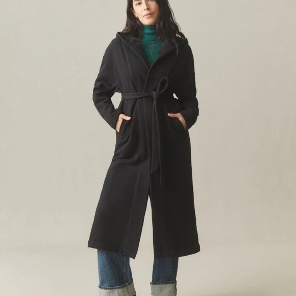 American Giant Fleece Long Coat XS/Small New Women's Black USA Outdoor